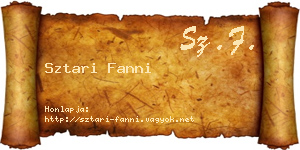 Sztari Fanni névjegykártya